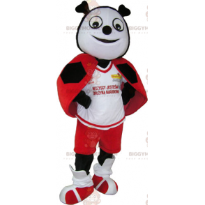 Ladybug BIGGYMONKEY™ Maskottchen-Kostüm im Fußball-Outfit -