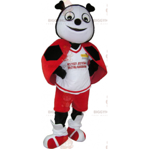 Στολή μασκότ Ladybug BIGGYMONKEY™ σε ποδοσφαιρική στολή -