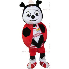 Ladybug BIGGYMONKEY™ Mascot Costume In Soccer Outfit -