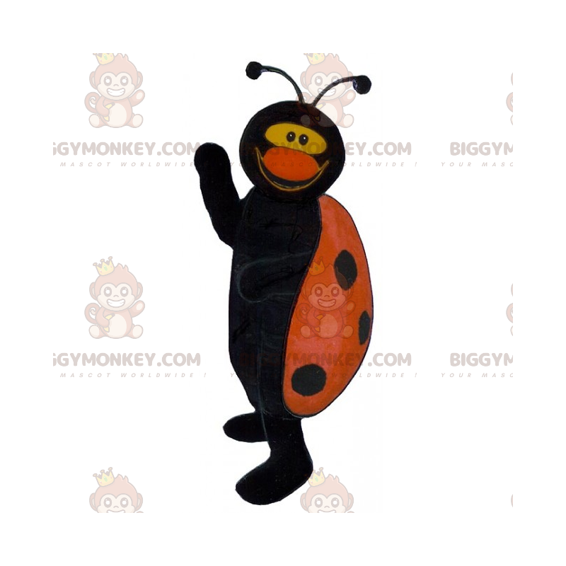 Costume de mascotte BIGGYMONKEY™ de coccinelle noire et rouge