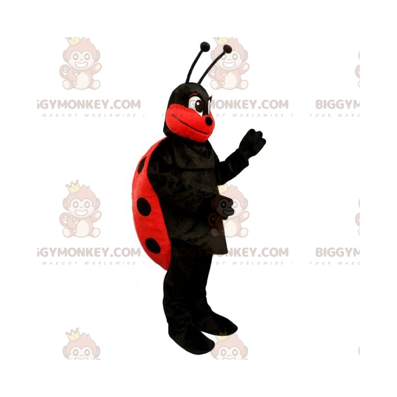 Schwarz gepunkteter Marienkäfer BIGGYMONKEY™ Maskottchen-Kostüm