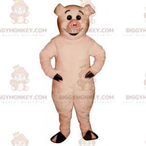 Costume de mascotte BIGGYMONKEY™ de cochon au grand sourire -