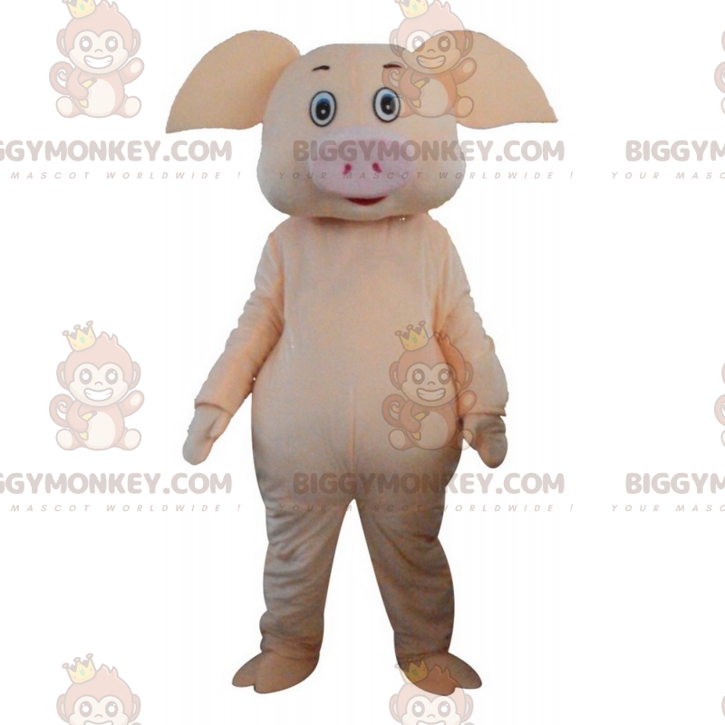 BIGGYMONKEY™ Mascot Costume Yellow Pig With Big Ears –