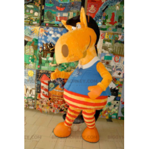 Costume da mascotte BIGGYMONKEY™ cavallo arancione rosso e nero