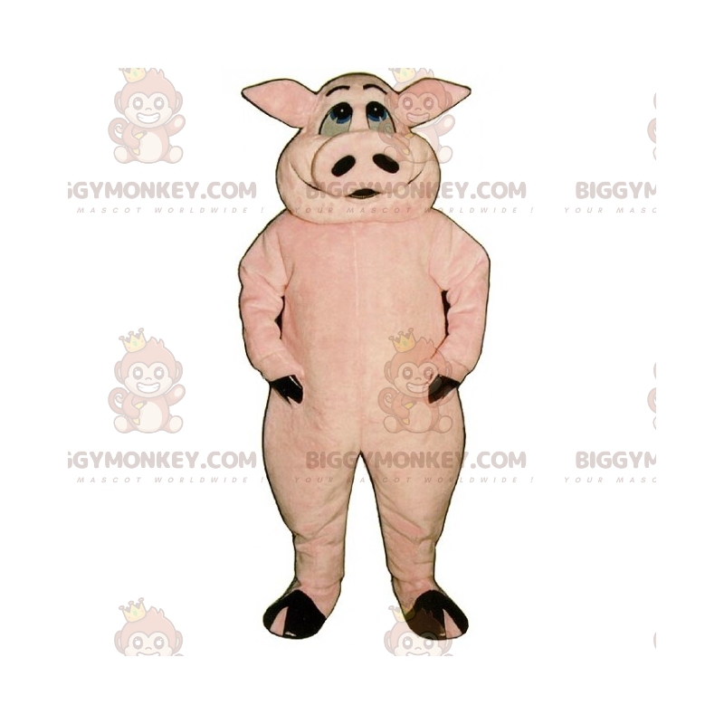 Disfraz de mascota BIGGYMONKEY™ de cerdo sonriente -