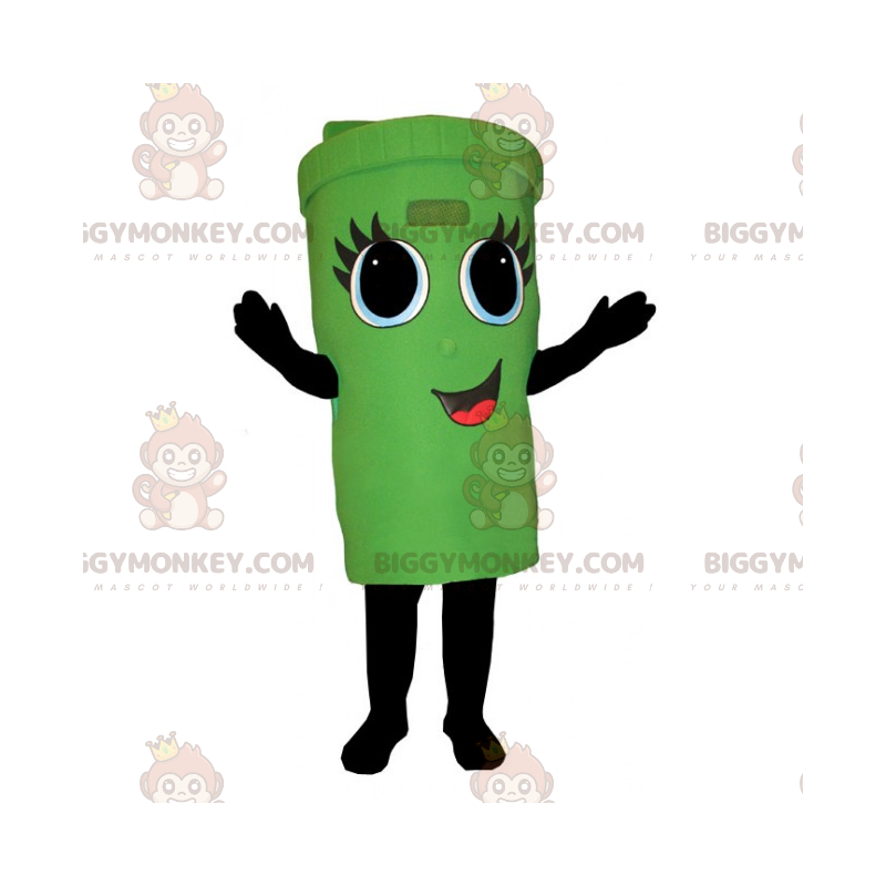 Container BIGGYMONKEY™ mascottekostuum met lachend gezicht -