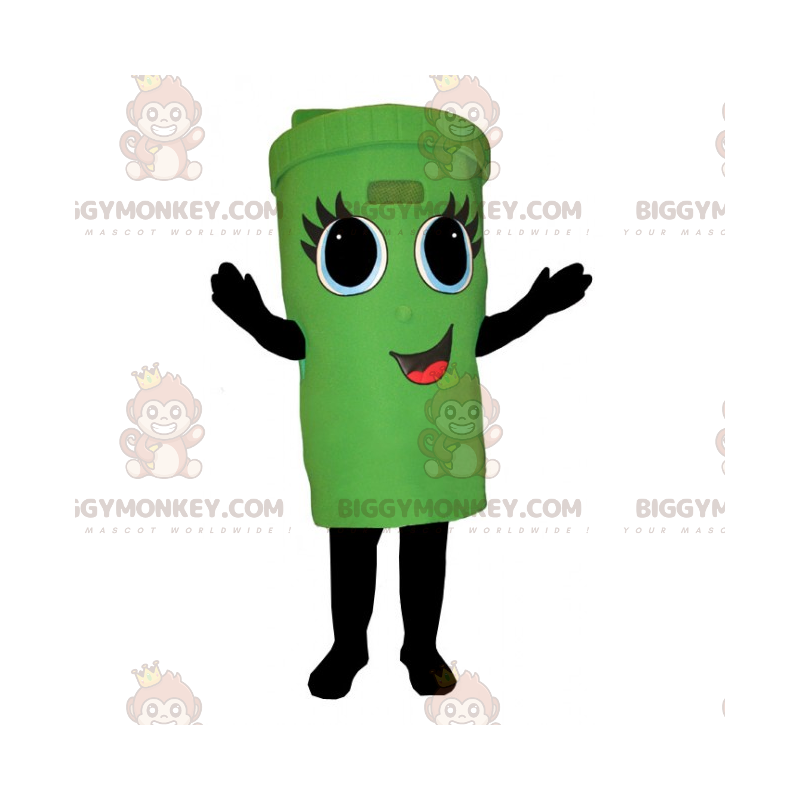 Traje de mascote Container BIGGYMONKEY™ com rosto sorridente –