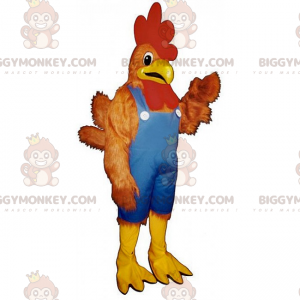 Rooster In Overalls BIGGYMONKEY™ Mascot Costume -