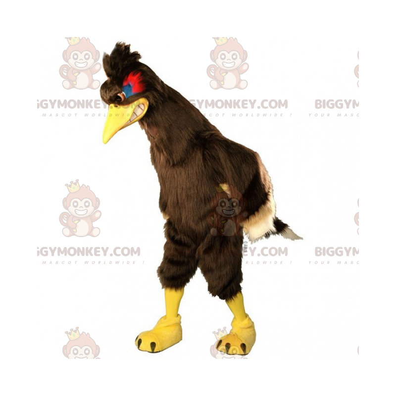 Costume da mascotte gallo marrone con stemma BIGGYMONKEY™ -