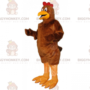 Disfraz de mascota Gallo marrón con cresta roja BIGGYMONKEY™ -