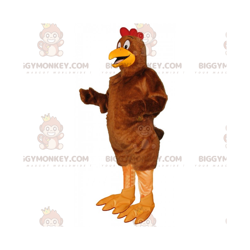 Brun hane med rød våbenskjold BIGGYMONKEY™ maskotkostume -