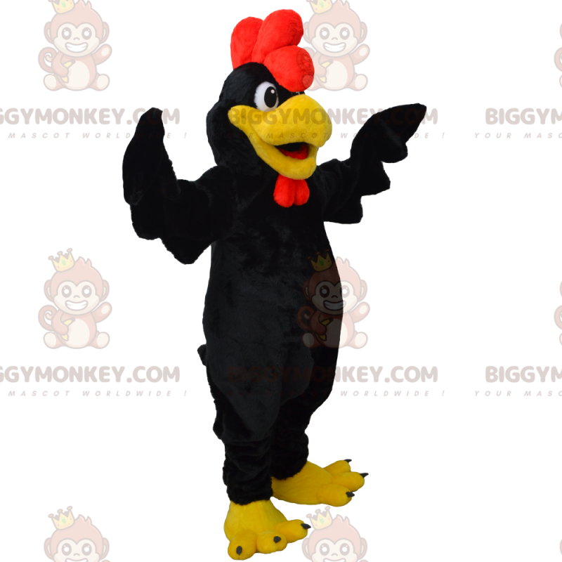 Costume de mascotte BIGGYMONKEY™ de coq noir - Biggymonkey.com