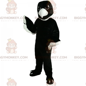 Costume de mascotte BIGGYMONKEY™ de corbeau au bec blanc -