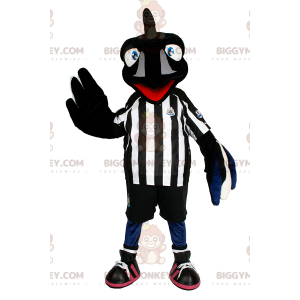 BIGGYMONKEY™ Raben-Maskottchen-Kostüm im Fußball-Outfit -