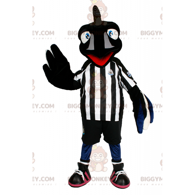 BIGGYMONKEY™ Raven Mascot Costume In Soccer Outfit -