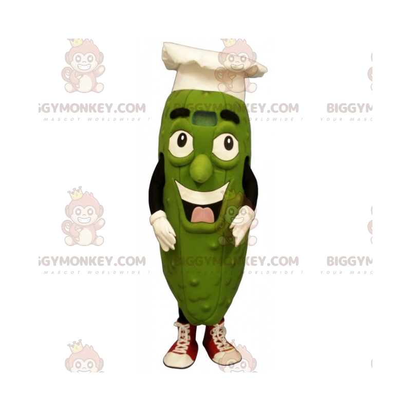Traje de mascote Pickle BIGGYMONKEY™ com chapéu de chef –