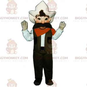 Costume da mascotte BIGGYMONKEY™ con baffi da cowboy -