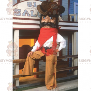 Costume de mascotte BIGGYMONKEY™ de cowboy avec grand chapeau -