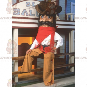 Cowboy BIGGYMONKEY™ Mascot Costume with Big Hat -