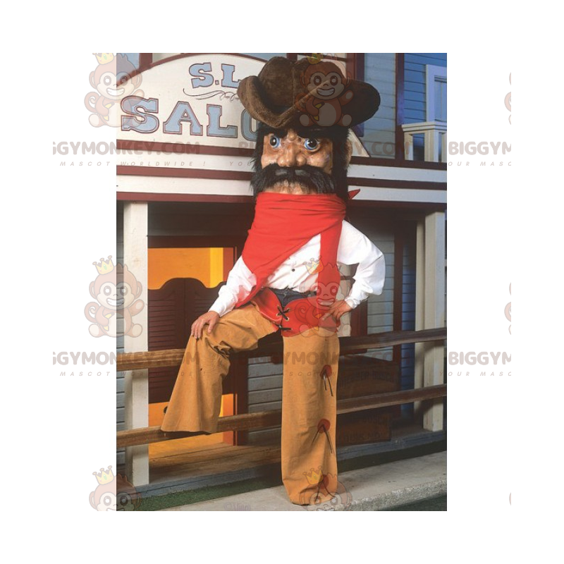 Costume de mascotte BIGGYMONKEY™ de cowboy avec grand chapeau -