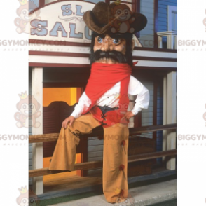 Cowboy BIGGYMONKEY™ mascottekostuum met grote hoed -