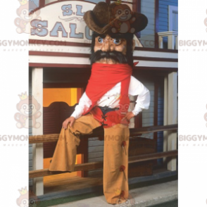 Cowboy BIGGYMONKEY™ maskotkostume med stor hat - Biggymonkey.com