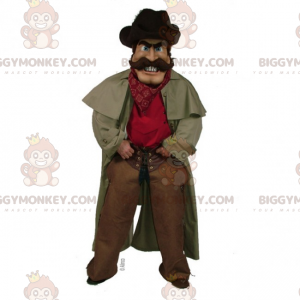 Costume de mascotte BIGGYMONKEY™ de Cowboy avec long manteau -