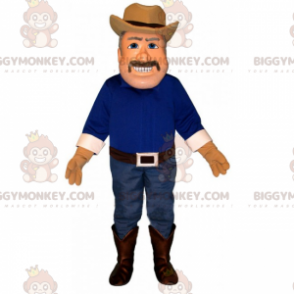 Blue Shirt Cowboy BIGGYMONKEY™ maskotkostume - Biggymonkey.com