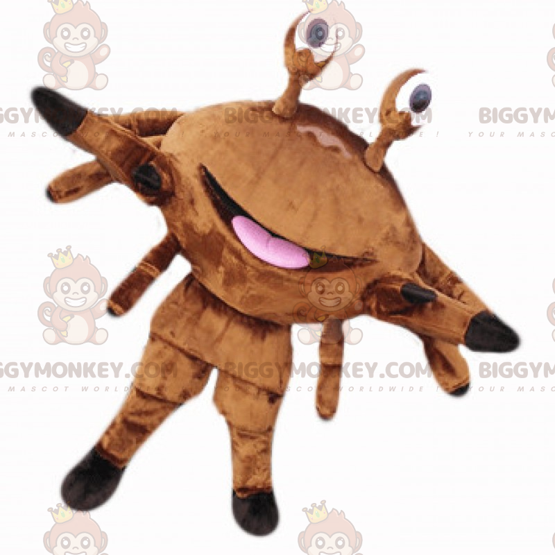Disfraz de mascota BIGGYMONKEY™ de cangrejo marrón con gran