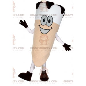 Costume de mascotte BIGGYMONKEY™ de crème glacée vanille avec