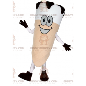 Vanilla Ice Cream BIGGYMONKEY™ Mascot Costume with Smiling Face