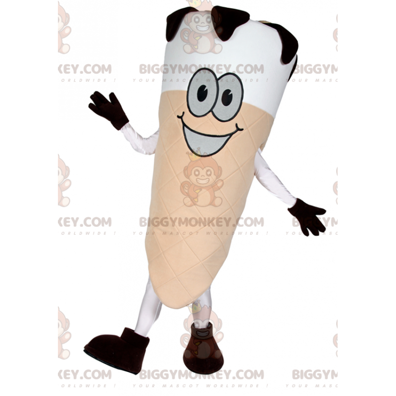 Costume da mascotte gelato alla vaniglia BIGGYMONKEY™ con