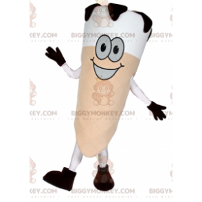 Disfraz de mascota BIGGYMONKEY™ de Helado de Vainilla con Cara