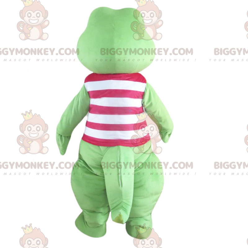 Costume de mascotte BIGGYMONKEY™ de croco avec marinière rouge