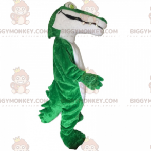 Krokodil BIGGYMONKEY™ Maskottchenkostüm mit grünen Augen -