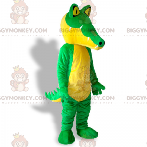 Traje de mascote de crocodilo de olhos amarelos BIGGYMONKEY™ –