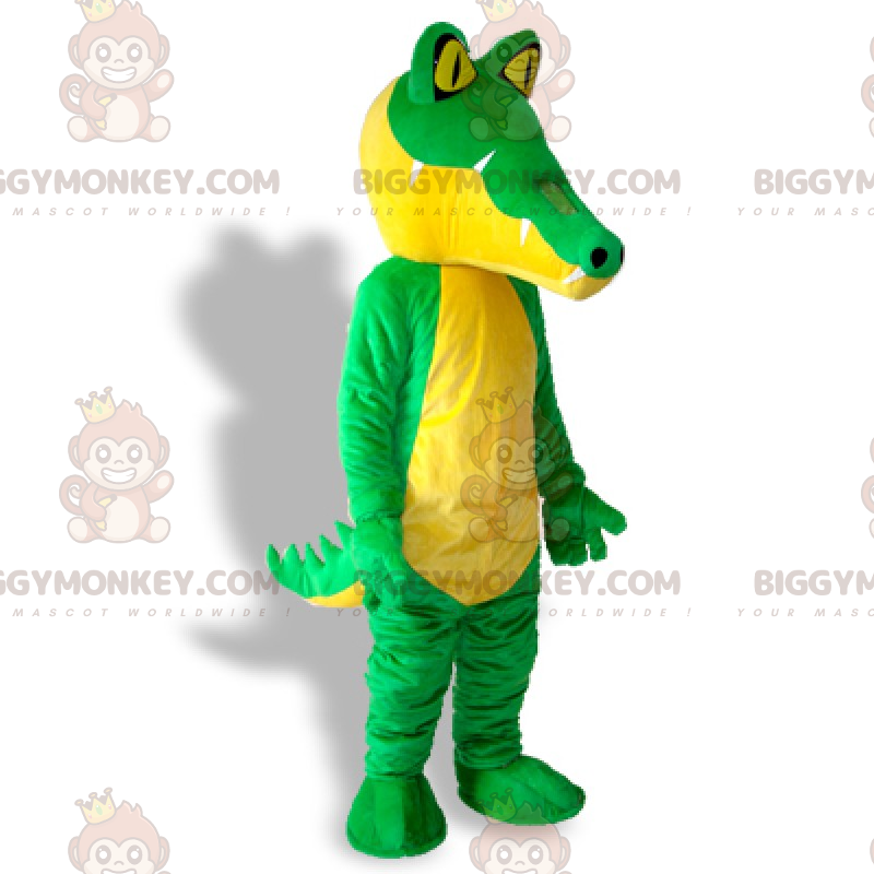 Costume de mascotte BIGGYMONKEY™ de crocodile aux yeux jaunes -