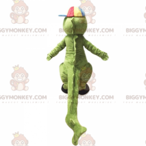 Crocodile BIGGYMONKEY™ Mascot Costume with Cap and Sneakers –