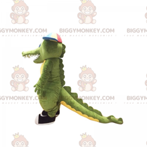 Crocodile BIGGYMONKEY™ Mascot Costume with Cap and Sneakers -