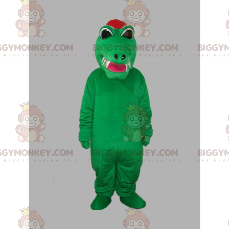 Costume da mascotte coccodrillo con denti aguzzi BIGGYMONKEY™ -