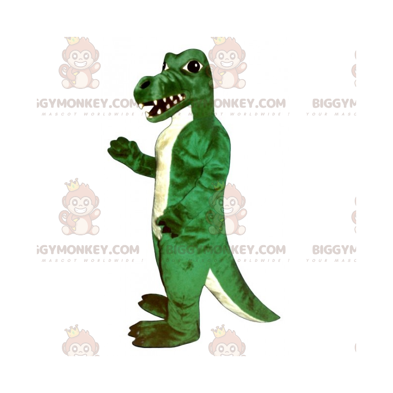 Costume de mascotte BIGGYMONKEY™ de crocodile blanc et vert -