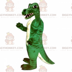 Traje de mascote de crocodilo branco e verde BIGGYMONKEY™ –