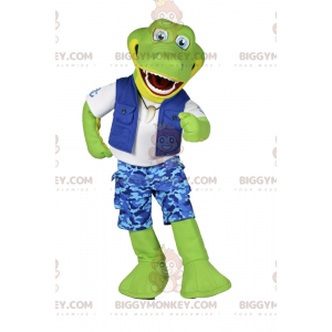 Kostium maskotki krokodyla BIGGYMONKEY™ w stroju rybaka -