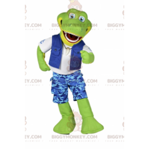 Costume de mascotte BIGGYMONKEY™ de crocodile en tenue de