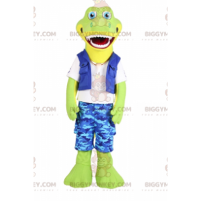 Krokodille BIGGYMONKEY™ maskotkostume i fiskertøj -