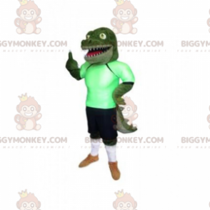 Costume de mascotte BIGGYMONKEY™ de crocodile en tenue de