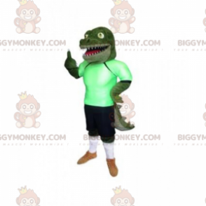 Kostium maskotki krokodyla BIGGYMONKEY™ w stroju piłkarskim -