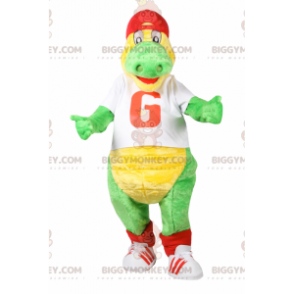 Traje de mascote de crocodilo BIGGYMONKEY™ em roupas esportivas