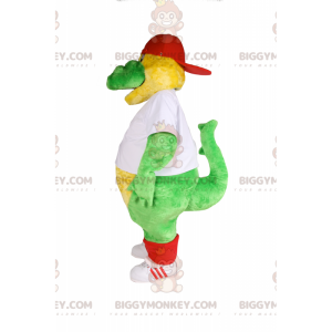 Krokodil BIGGYMONKEY™ Maskottchenkostüm in Sportbekleidung -