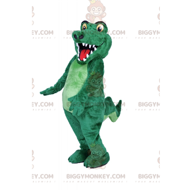 Kostium maskotki uśmiechnięty krokodyl BIGGYMONKEY™ -